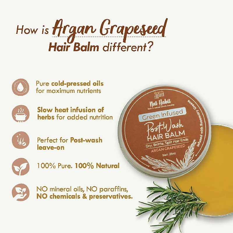 Nat Habit Argan Grapeseed Post Wash Hair Balm For Split Ends, 25 ml-4.webp